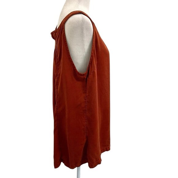 Soft Surroundings Round Neck Flowy Lightweight Tank Top Blouse Rust size Large - Picture 2 of 5